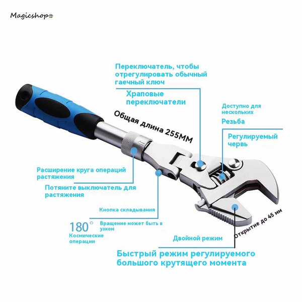 Многофункциональный поворотный ключ скользящего, поворотный/рожковый ...