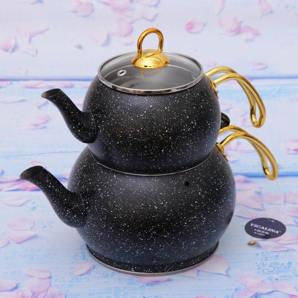 Чайник двойной турецкий 1,2+2л "Vicalina" черный VL-AA02H - купить с ...