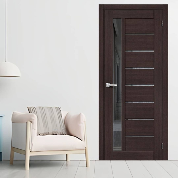 Межкомнатная дверь BV 27 Wenge 600х2000 с зеркалом (комплект) - купить ...