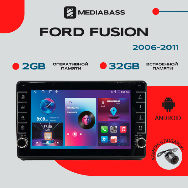 Магнитола для авто Ford Fusion, Android 12, 2/32ГБ, с крутилками / Форд ...
