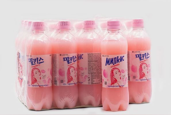 Напиток газированный Милкис Клубника (Milkis Strawberry), 20 шт * 500 ...