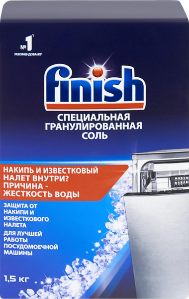 Соль для посудомоечной машины FINISH, 1,5кг, Россия, 1,5 кг (2 шт ...