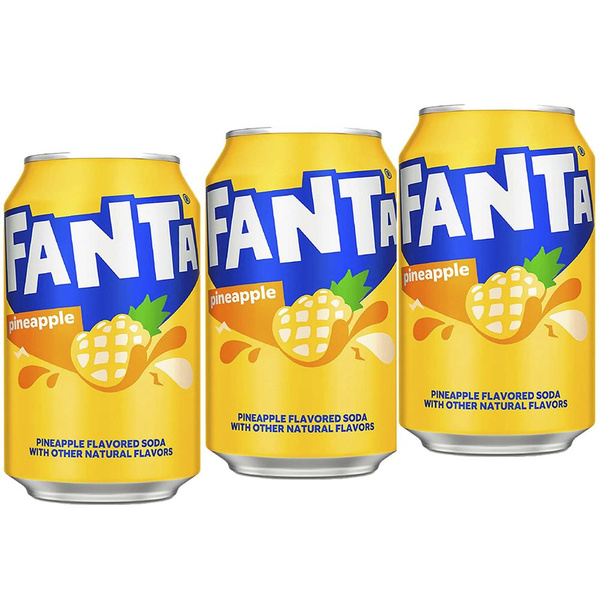Газированный напиток Fanta Pineapple / Фанта Ананас 3 шт по 355 мл ...