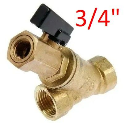 Фильтр грубой очистки косой 3/4", с мини краном, 500 мкр. TIM BL-D7603 ...