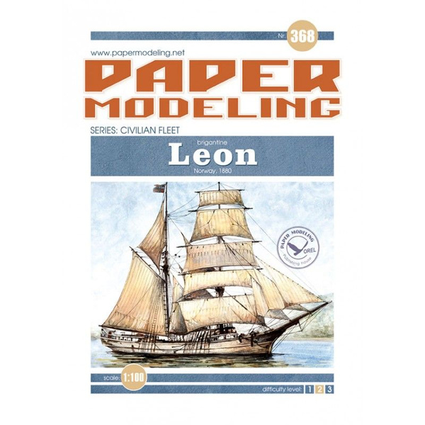 Бригантина "Leon", Норвегия 1880 г, М.1:100, сборные модели кораблей ...