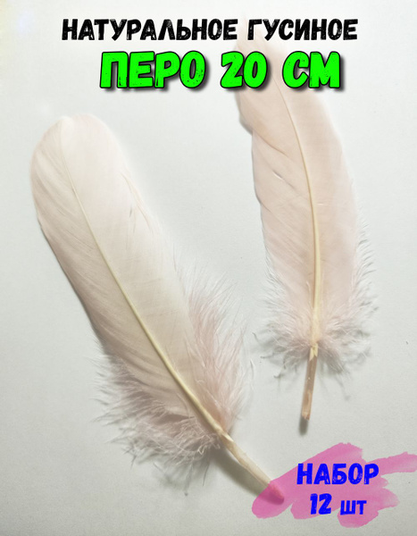Перья гусиные натуральные 20 см 12 шт. Перо натуральное гусиное ...