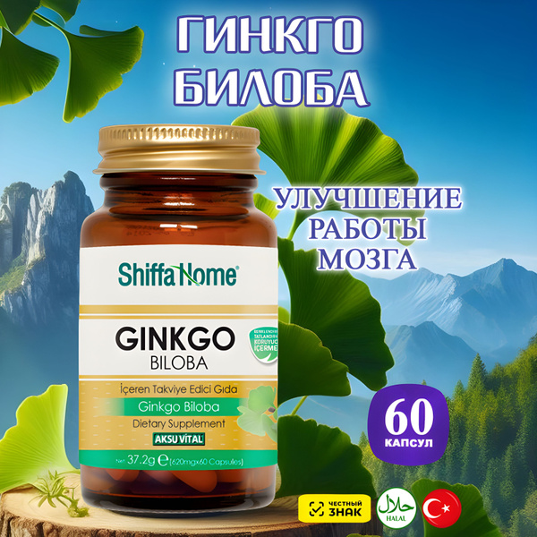 Shiffa Home, Гинкго билоба витамин для памяти и мозга, 60 капсул ...