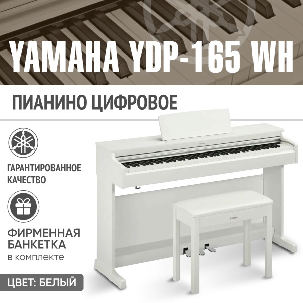 Цифровое пианино Yamaha YDP-165 WH (белое) + Банкетка - купить с ...