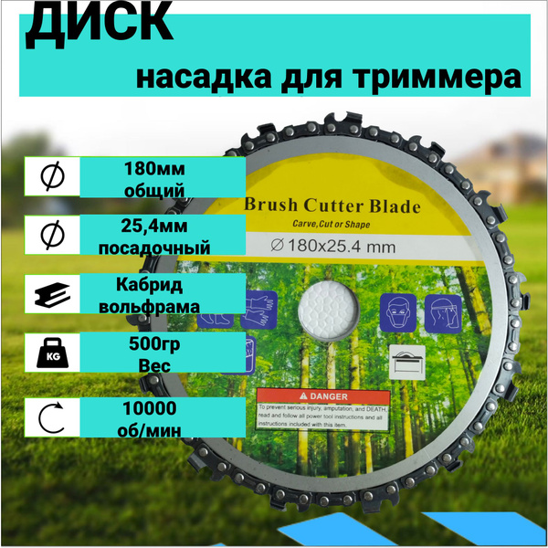 Оснастка для садовой техники Диск (нож) для триммера "Кусторез" 180 мм ...