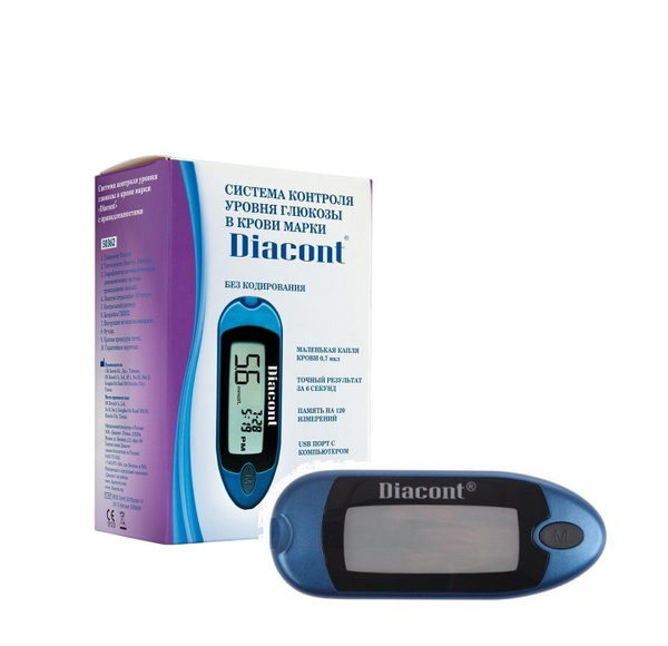 Глюкометр Диаконт (Diacont Compact ) с прокалывателем,10 ланцетов, 10 ...