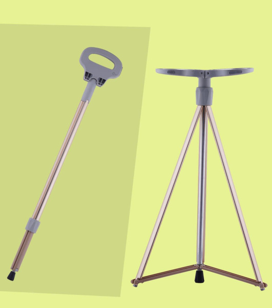 трость-табурет для пожилых людей, легкая нескользящая складная ...