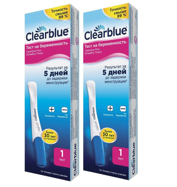Комплект тестов на беременность CLEARBLUE Plus, результат за 5 дней до ...