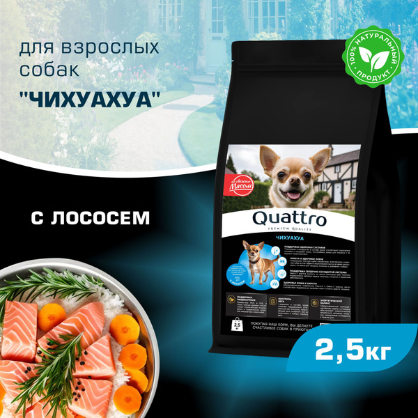 Корм сухой для взрослых собак породы Чихуахуа, с лососем, 2,5 кг ...