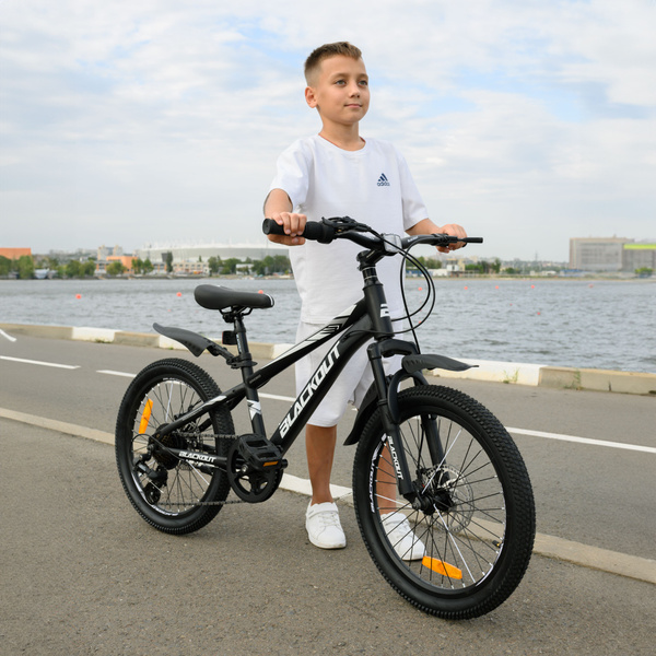 Велосипед детский 20", скоростной, дисковые тормоза, BLACKOUT, (коробка ...