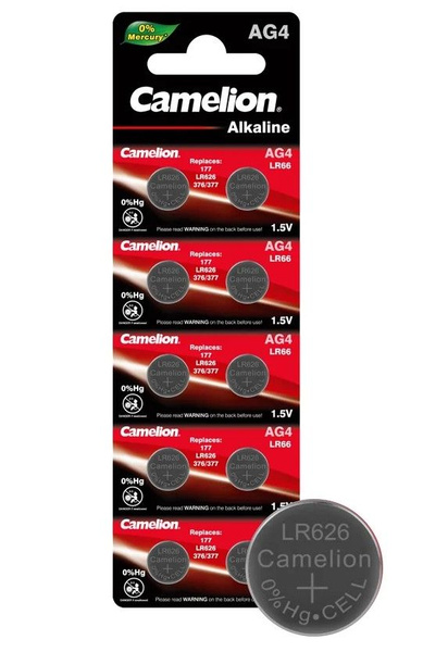 Батарейка для часов Camelion G4 BL-10 Mercury Free AG4-BP10 0%Hg 377A ...