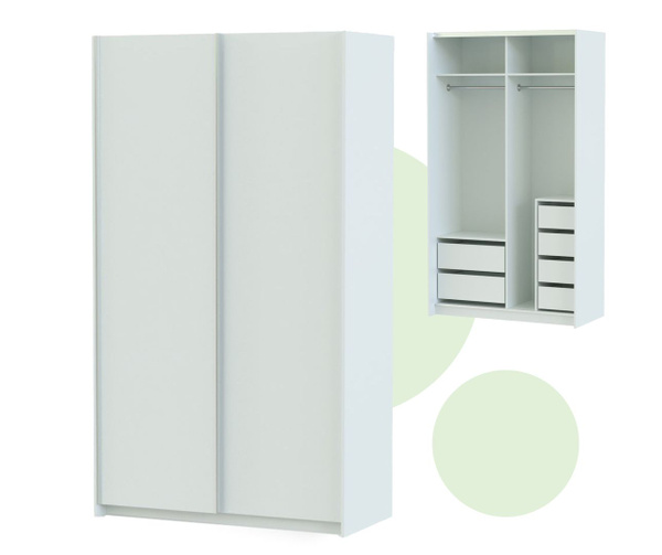Шкаф-купе BestMebel Пакс Хасвик Pax Hasvik 4, 142x60x220 см - купить по ...