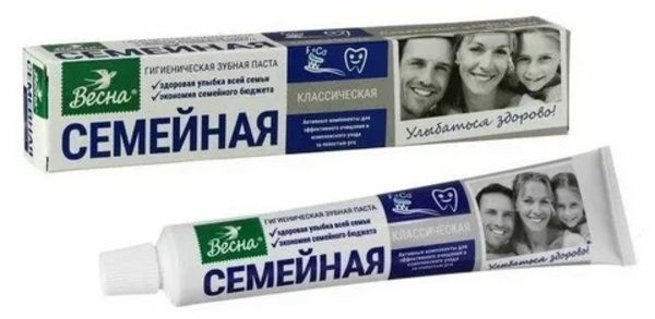Зубная паста Весна "Семейная", классическая, 90 г купить на OZON по ...
