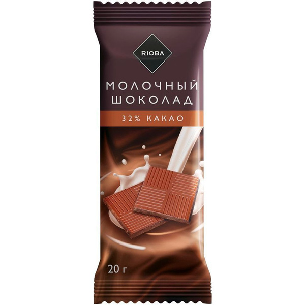 Шоколад Rioba молочный 32% какао 20 г купить на OZON по низкой цене ...