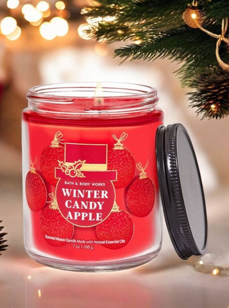 Свеча ароматическая Bath and Body Works "красные засахаренные яблоки ...