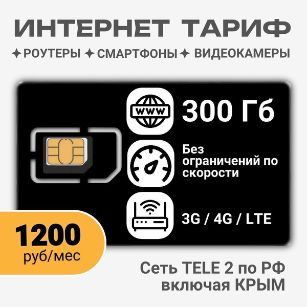Сим карта для роутера и модема 300 Гб вся Россия включая Крым купить на ...
