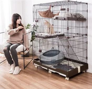 Клетка для кошек Dogland, 2 этажа, 82х57х124 см с поддоном и лотками с ...