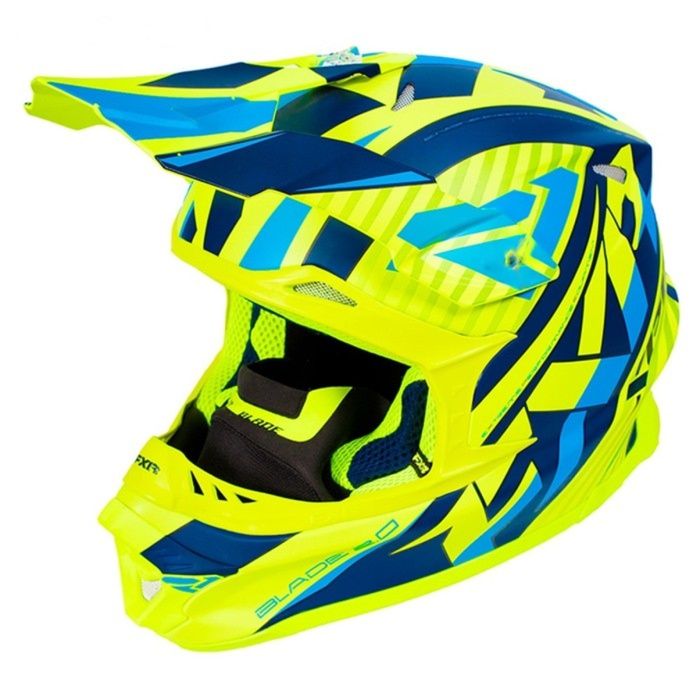 Шлем FXR Blade 2.0 Carbon Race Div, взрослые ( hi-Vis/Navy/Blue ,S) (170603-6545-07)