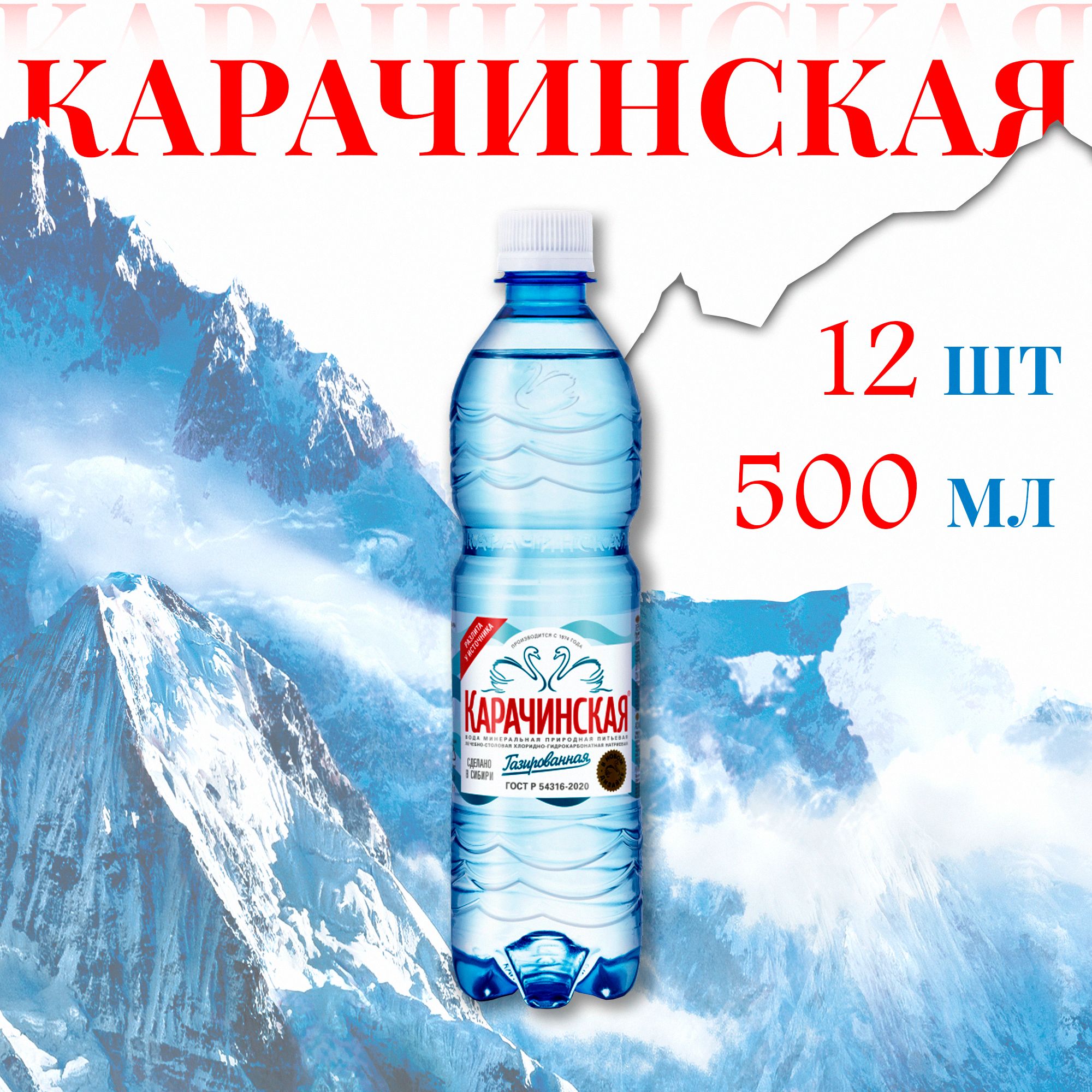 Минеральная вода Карачинская газированная 12 шт 500 мл - купить с доставкой  по выгодным ценам в интернет-магазине OZON (1368151308)