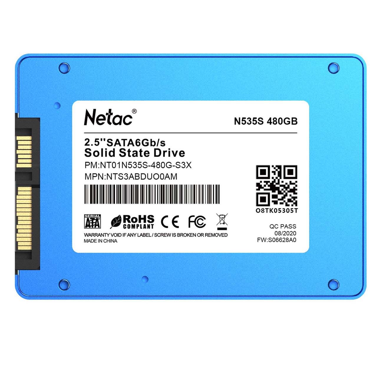 Netac 480 ГБ Внутренний SSD-диск 480GB N535S (NT01N535S-480G-S3X) (6926337223568)