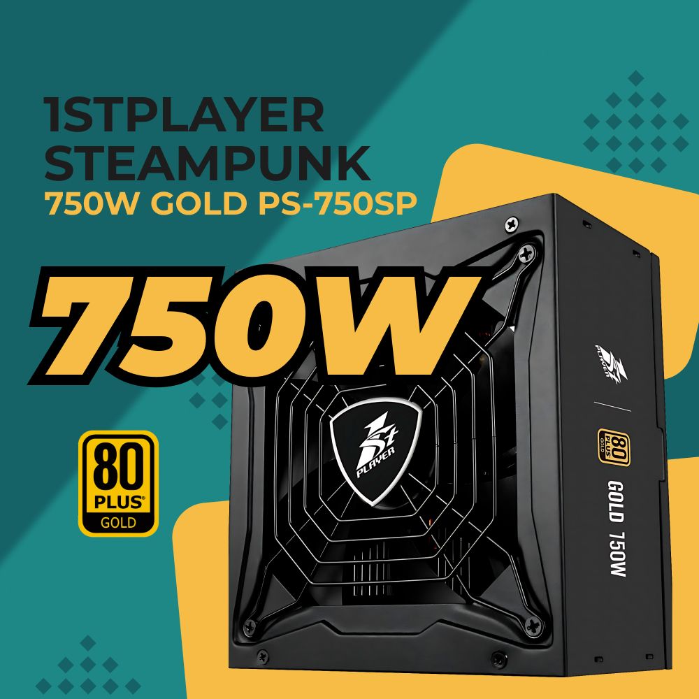 Блокпитаниядлякомпьютера1STPLAYERSTEAMPUNK750W/ATX2.4,APFC,80PLUSGOLD,140mmfan,fullmodular