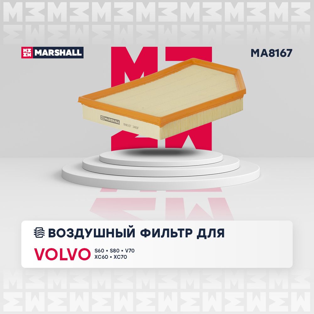 Фильтр воздушный Volvo Вольво S60 I II S80 II V70 I-III XC60 XC70 I C35177 31370161 30748212 31650021