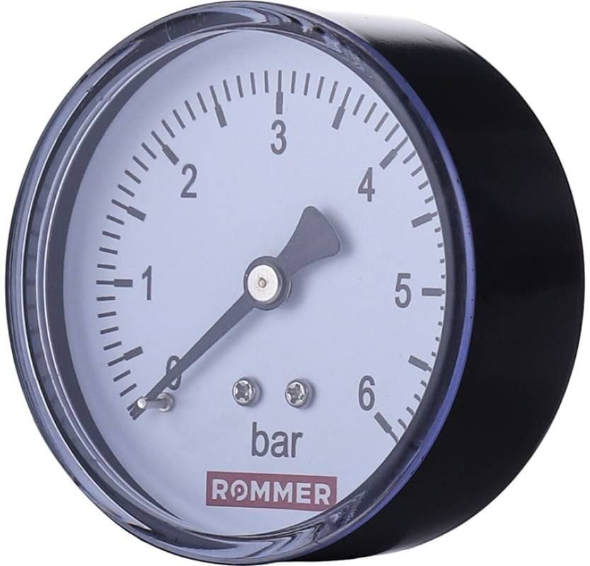 Манометр аксиальный ROMMER 1/4", 6 бар (корпус 50 мм)