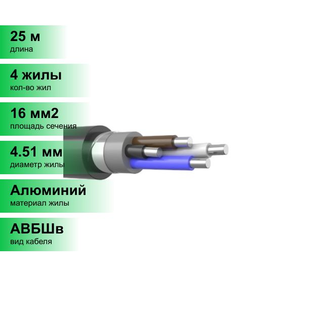 Кабель 4Х16 Алюминиевый – купить в интернет-магазине OZON по низкой цене