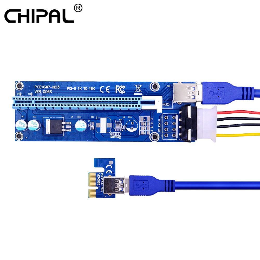 РайзерUSBпереходникадаптерPCI-E1xнаPCI-E16xтолстыйкабельUSB