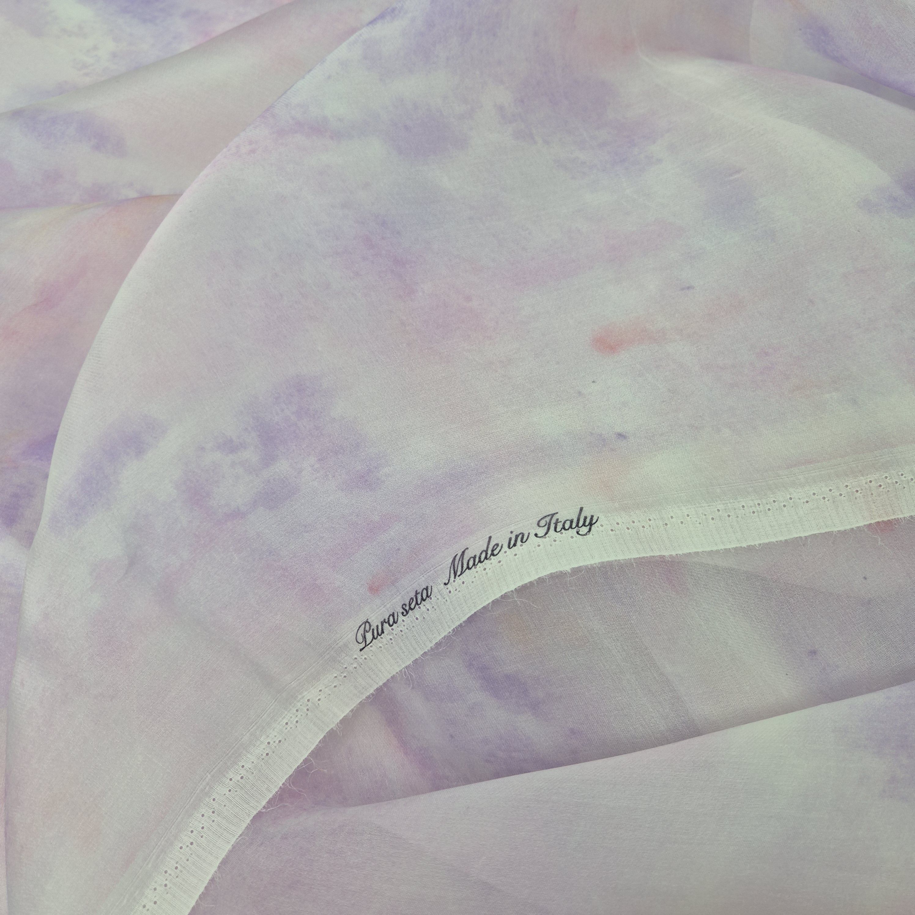 Итальянская ткань органза, принт акварель, для рукоделия и творчества