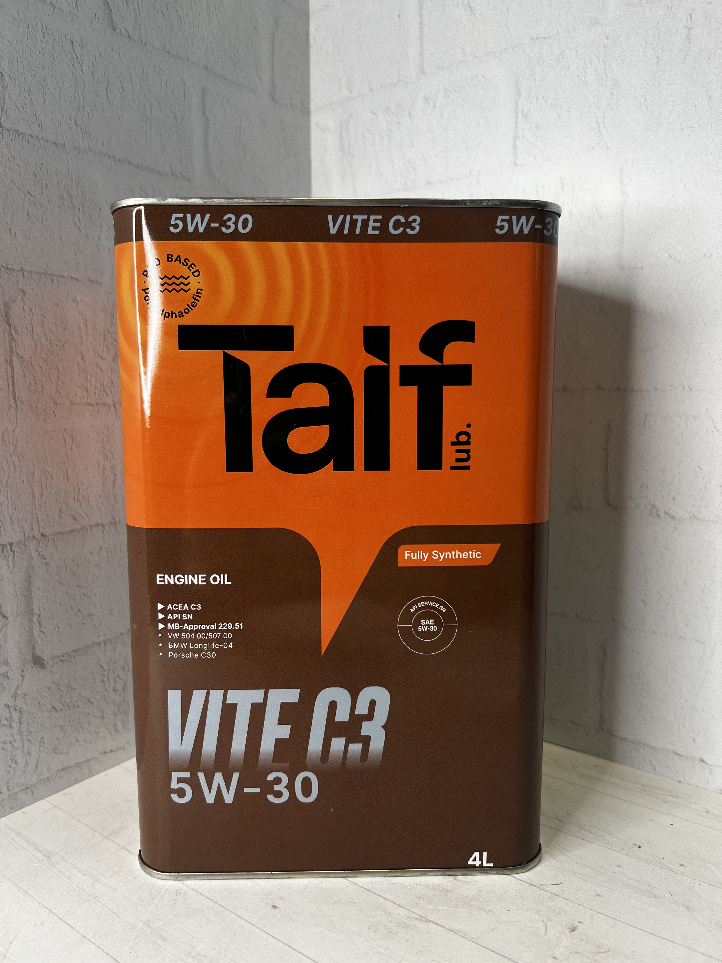 TAIF vite 5w-30 sn, c3 5W-30 Масло моторное, Синтетическое, 4 л