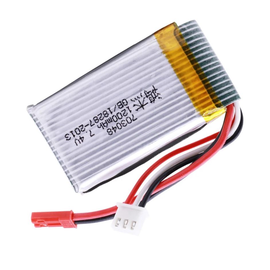 Аккумулятор для радиоуправляемых моделей LiPo 2S 7,4V, 1200mAh, JST, 703048