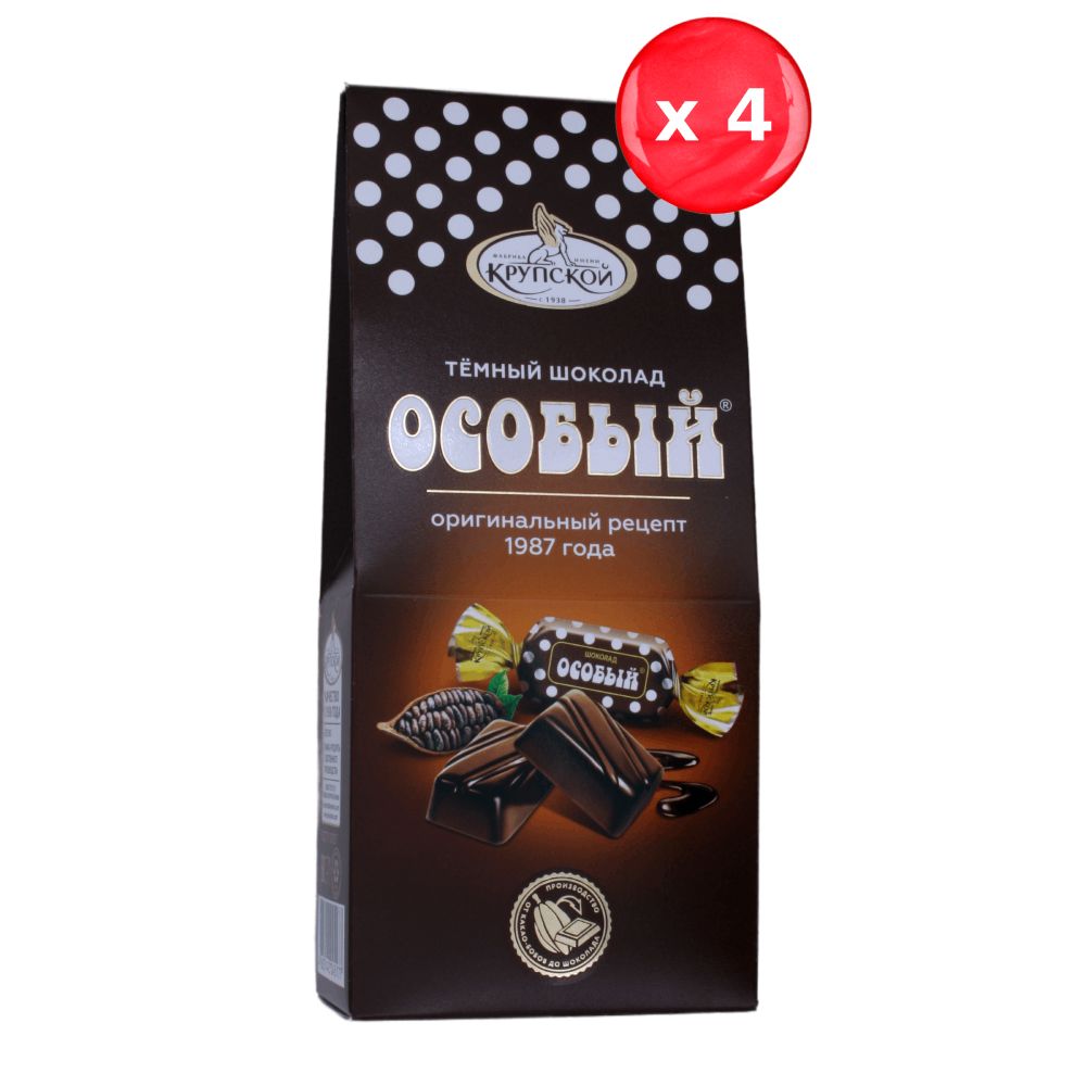 Конфеты шоколад Особый мини ф. им. Крупской 146 г, набор из 4 шт. - купить  с доставкой по выгодным ценам в интернет-магазине OZON (1528426462)