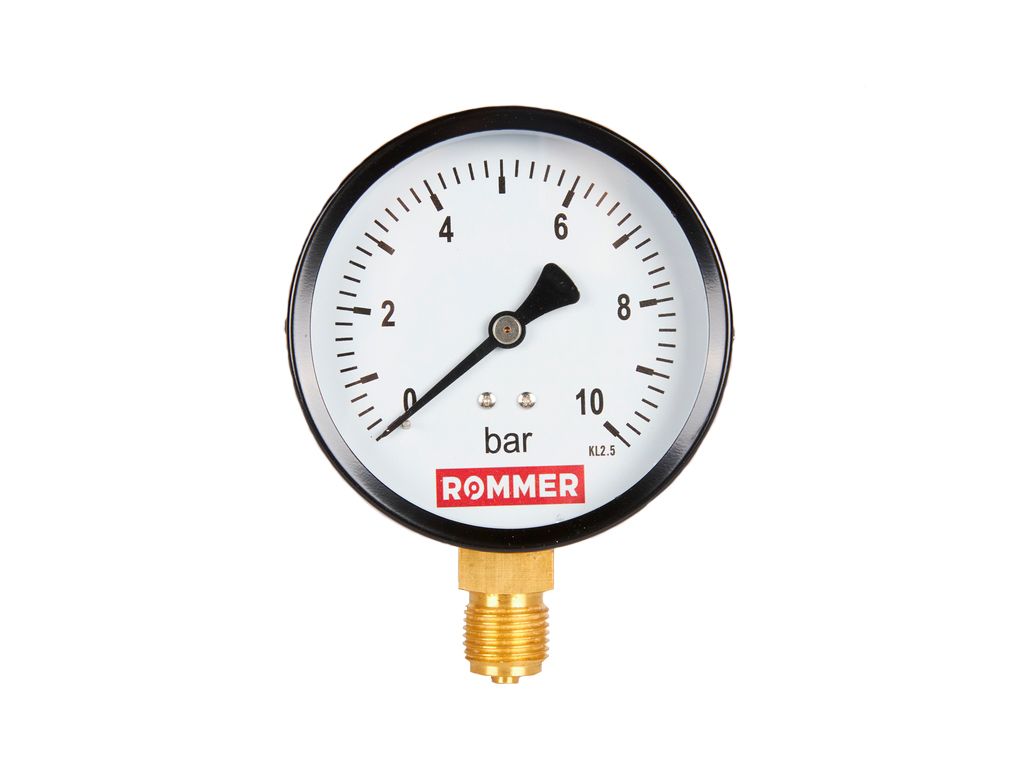 Манометр радиальный ROMMER RIM-0010-101015 корпус Dn 100 мм 1/4", 0...10 бар, кл.2.5