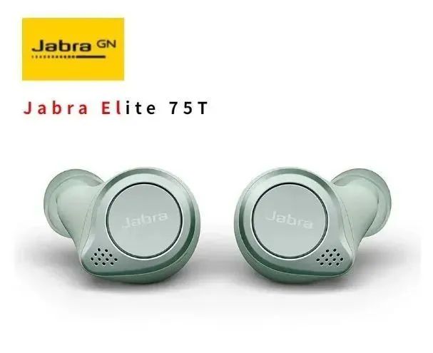 JabraНаушникибеспроводныесмикрофономJabraElite75T,Bluetooth,USBType-C,салатовый