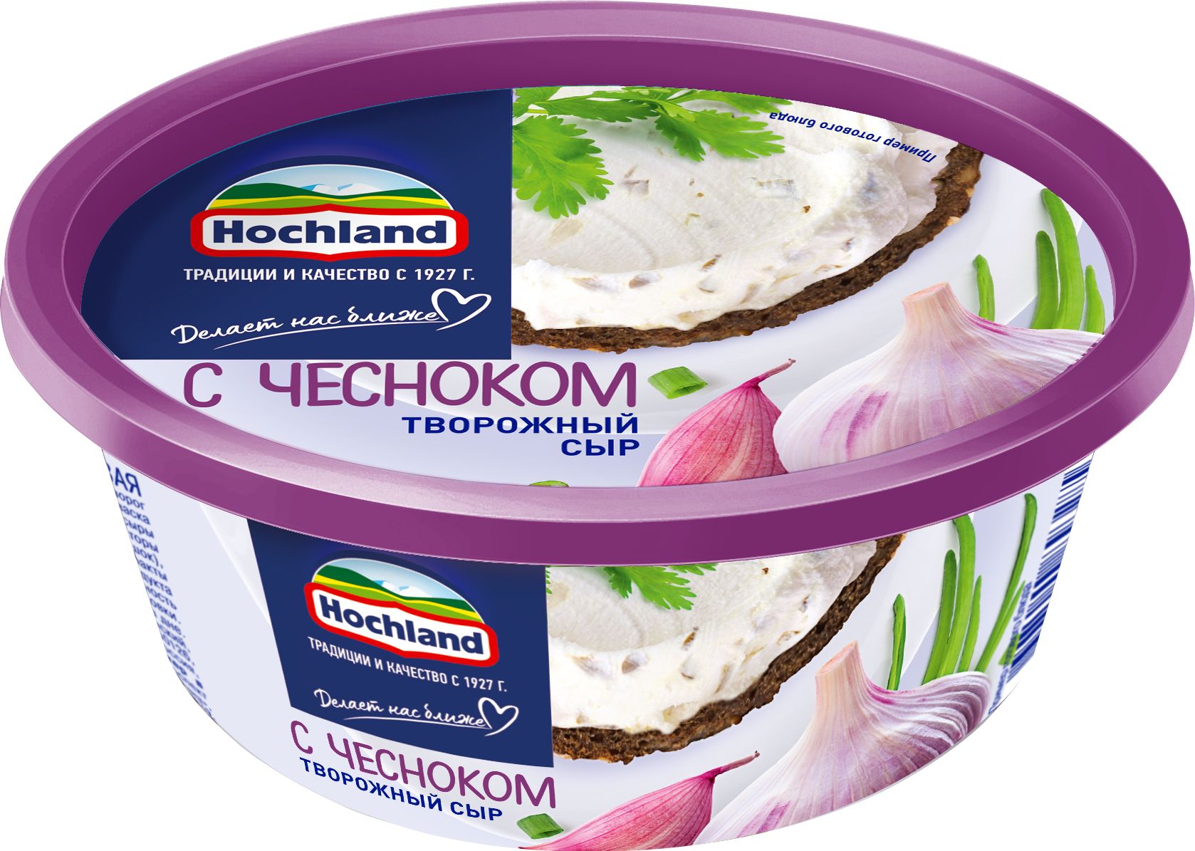 Сыр творожный Hochland с чесноком, 60%, 140 г - купить с доставкой по  выгодным ценам в интернет-магазине OZON (1498718401)