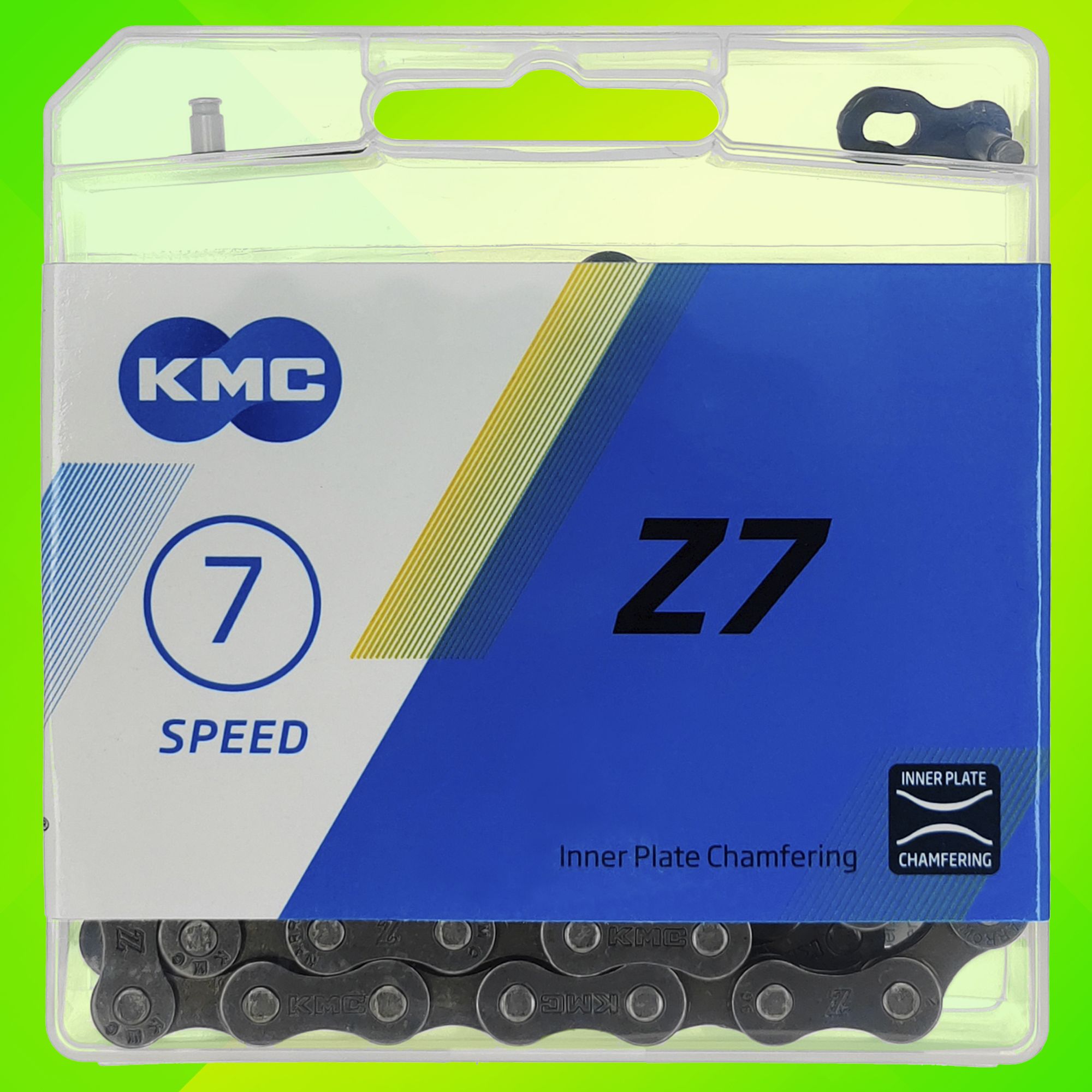 Велосипедная цепь KMC Z7, 6-7 скоростей, 116 звеньев, 1/2"x3/32", замок цепи