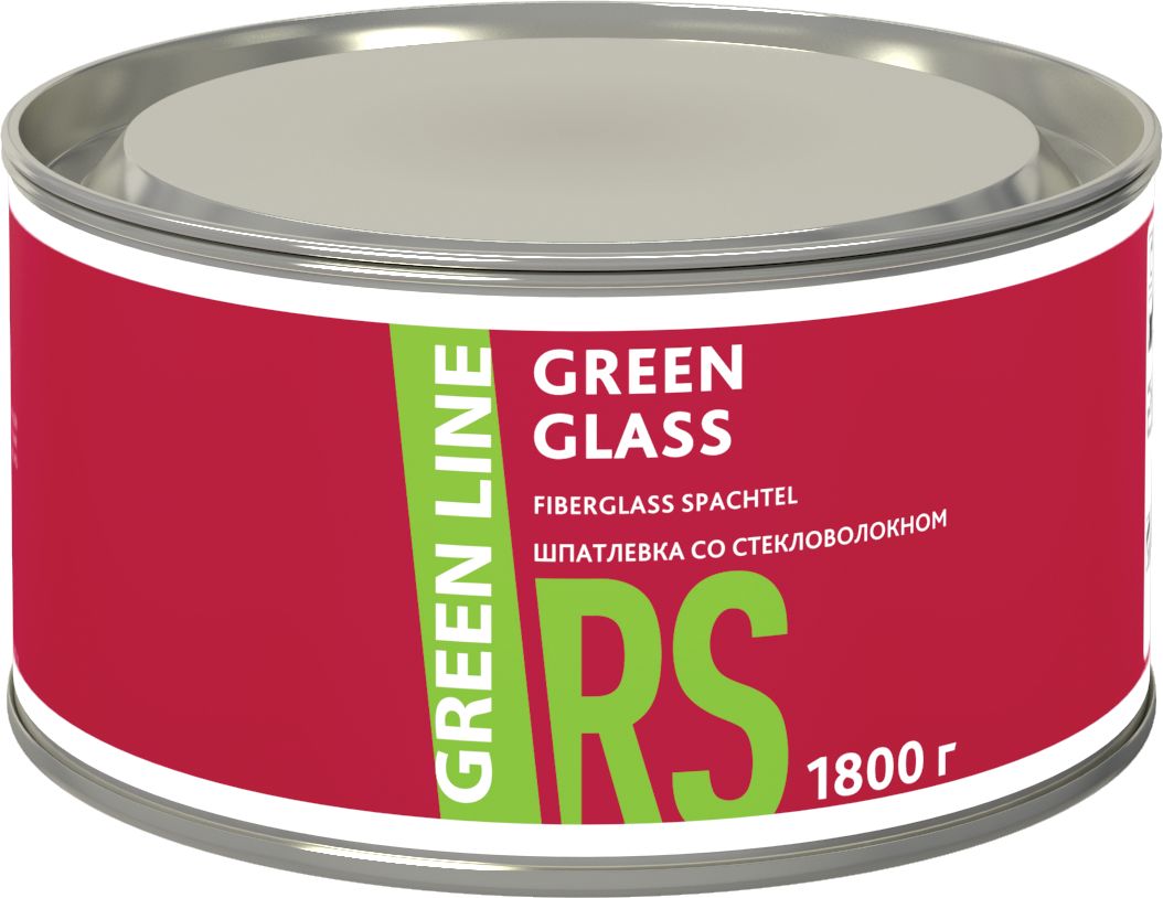 Шпатлевка автомобильная GREEN LINE Glass со стекловолокном 1800г