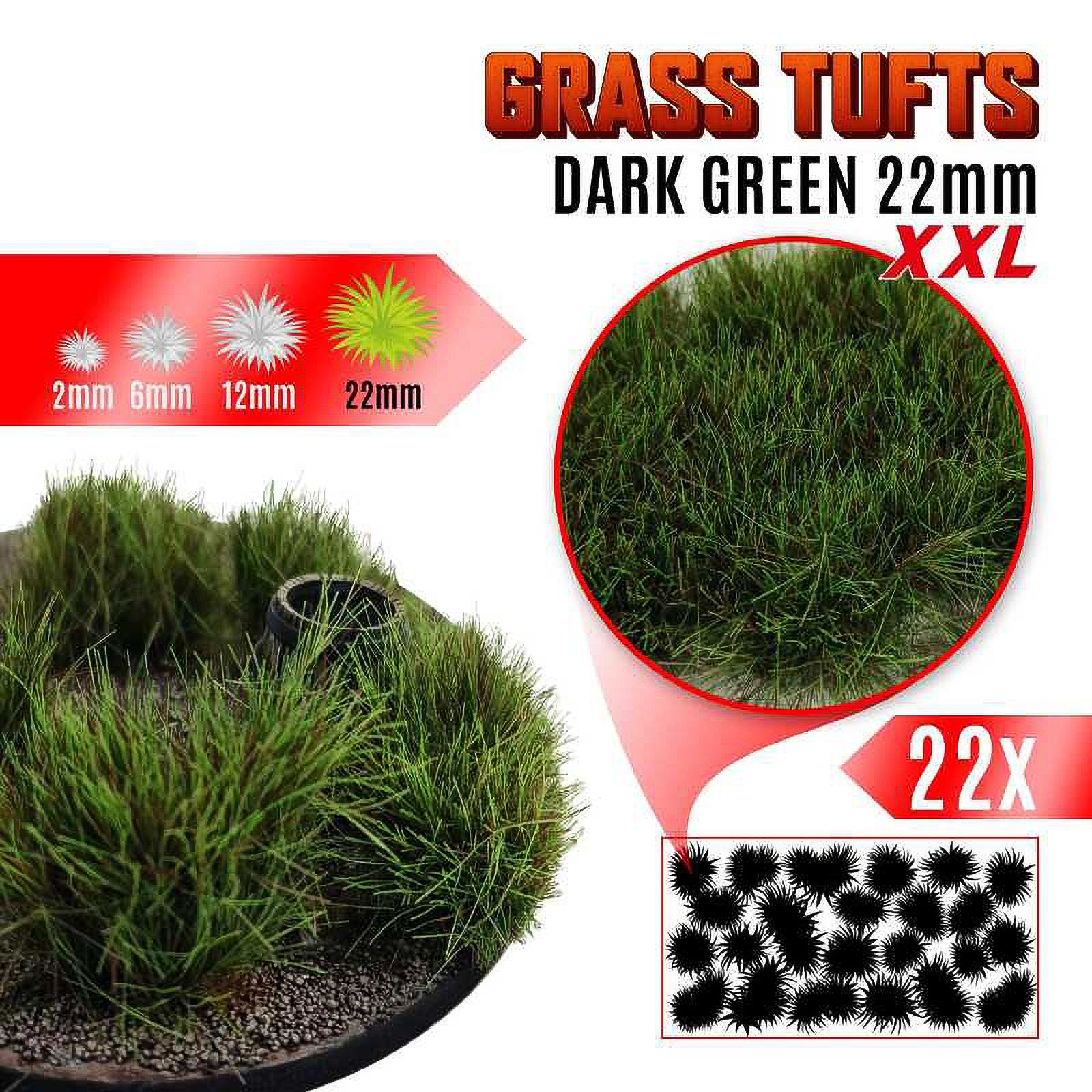 Green Stuff World: Пучки травы для макетов и диорам Grass Tufts XXL 22 mm - Dark Green