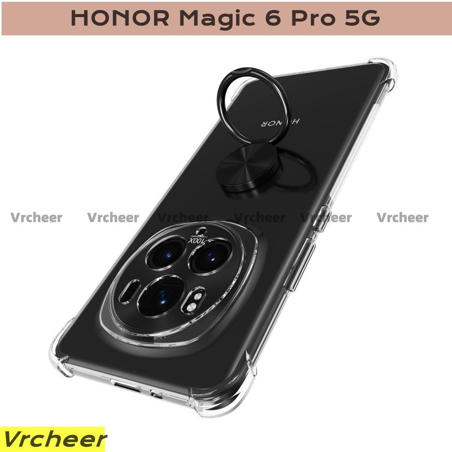 ПротивоударныйчехолнаHonorMagic6Pro(ХонорМэджик6про)сусиленнымиуглами,Защитныйпрозрачныйсиликоновыйчехол