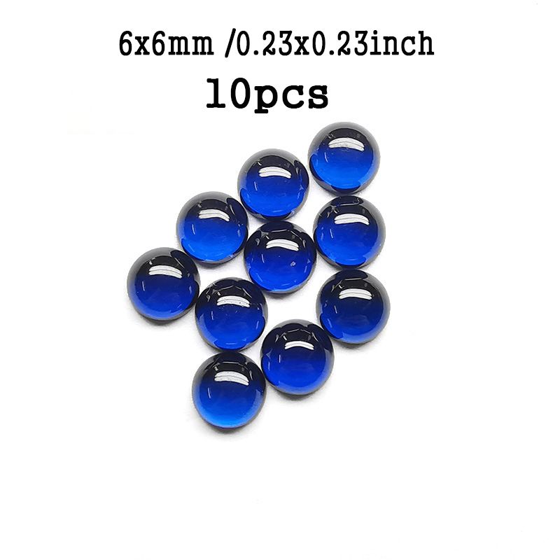 113#Голубая Шпинель Круглый Плоский Простой 6мм 10шт