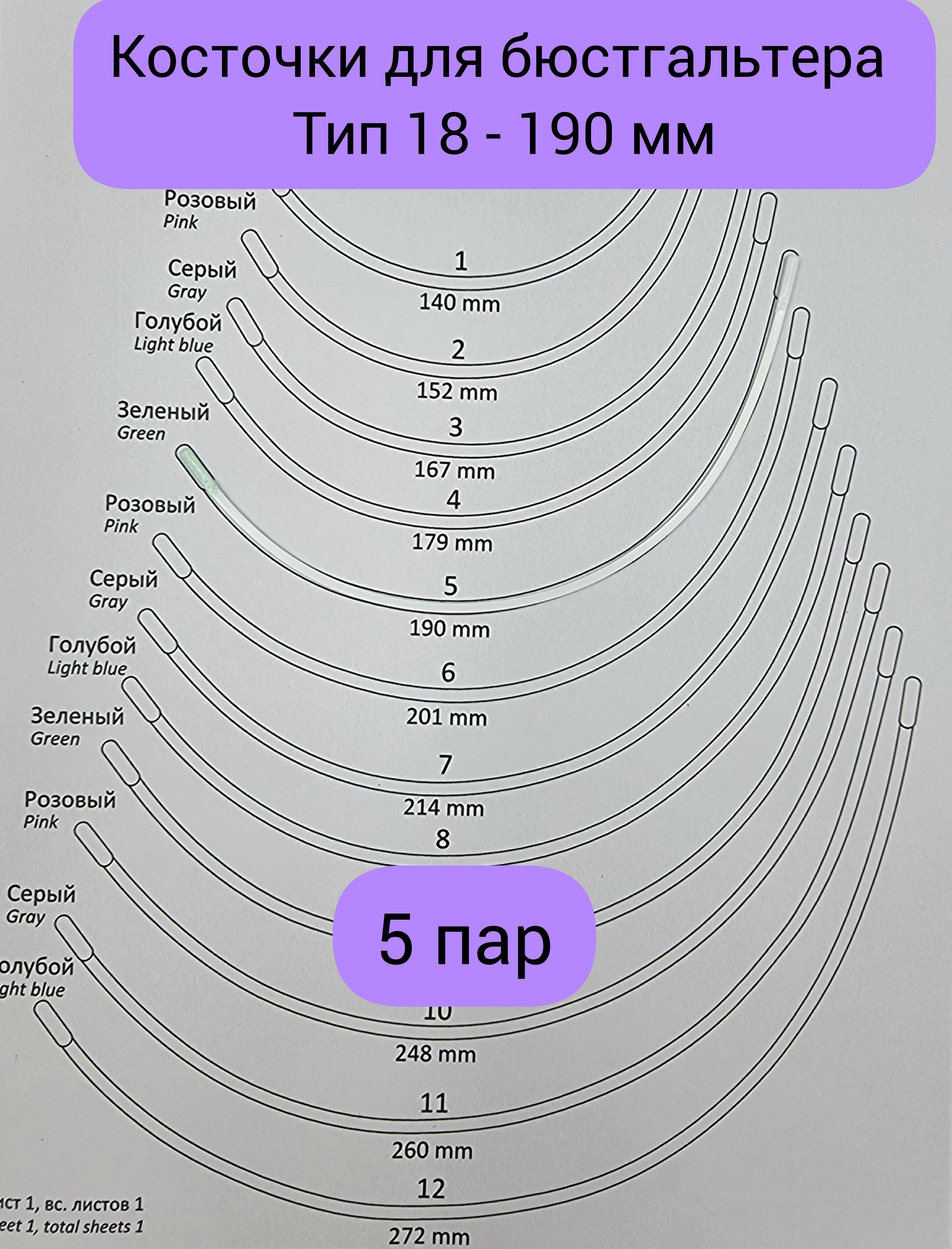 Косточкидлябюстгальтератип18190ммфурнитура