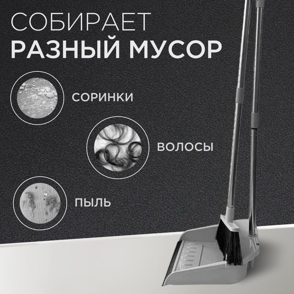 Щетка с совком ДЕНИАН, 1 шт, ABS пластик, белый купить c доставкой на OZON по низкой цене (1472251446)