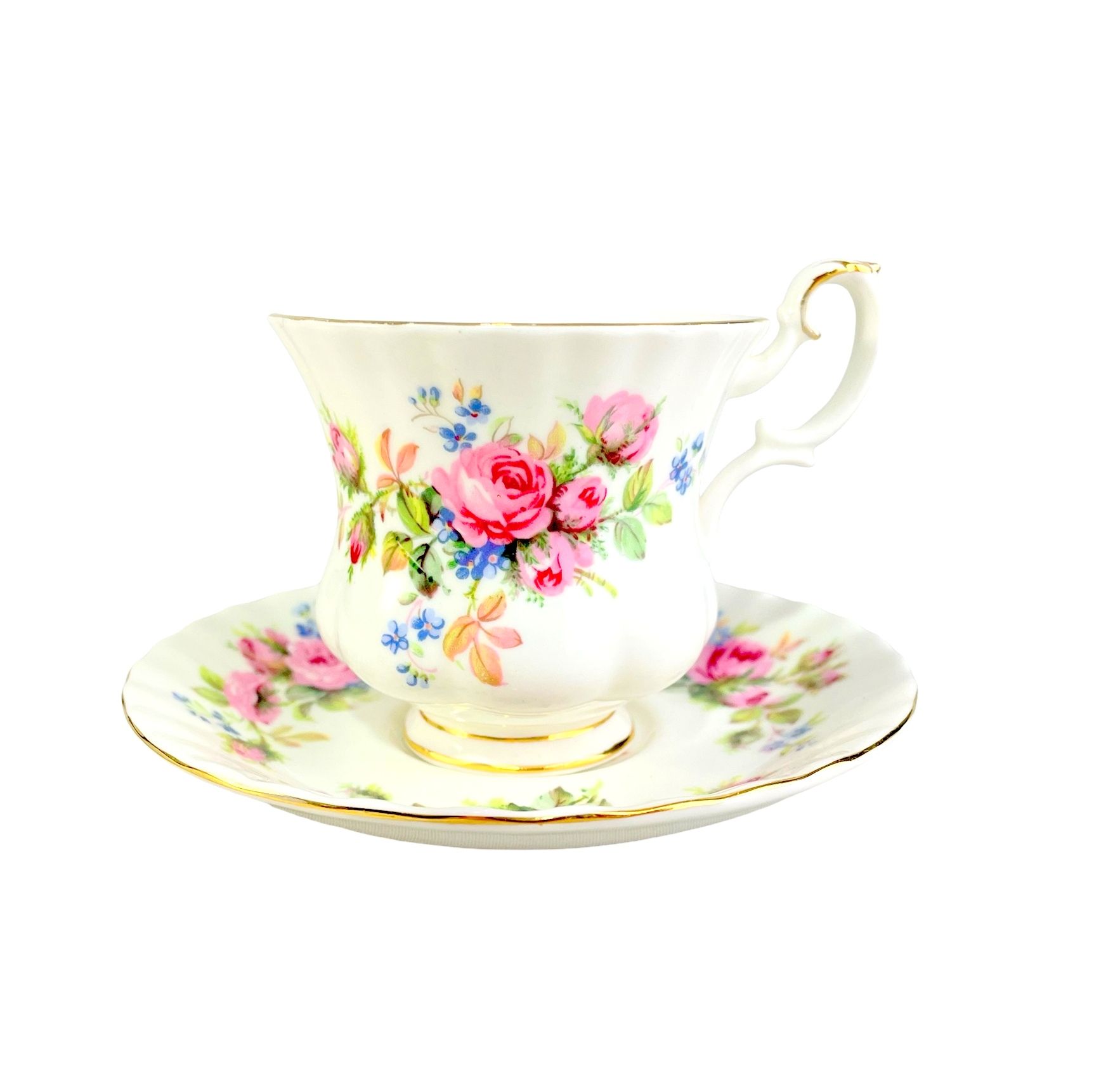 Чайная пара Moss Rose, Royal Albert. Англия, винтаж, антиквариат