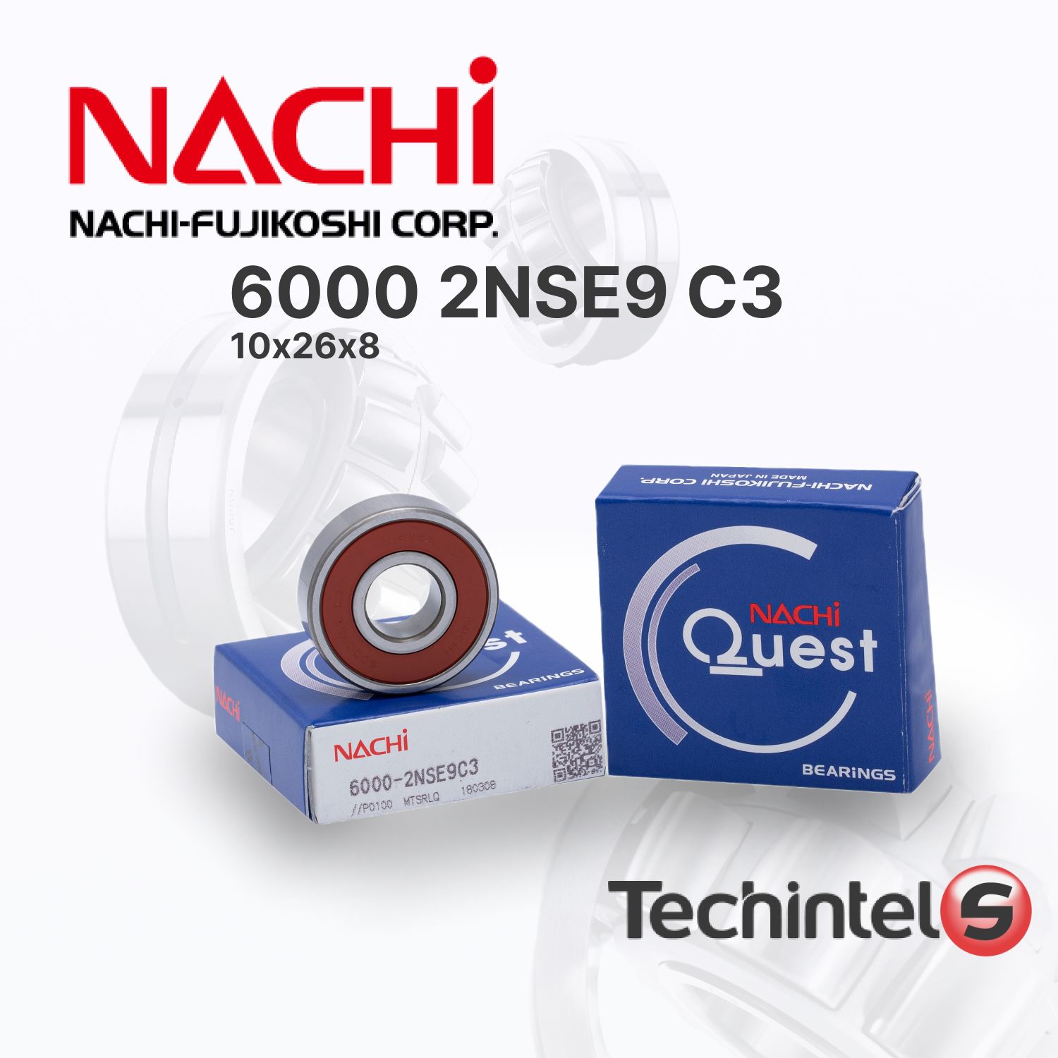 Подшипник NACHI 6000 2NSE C3 (2RS) 10х26х8