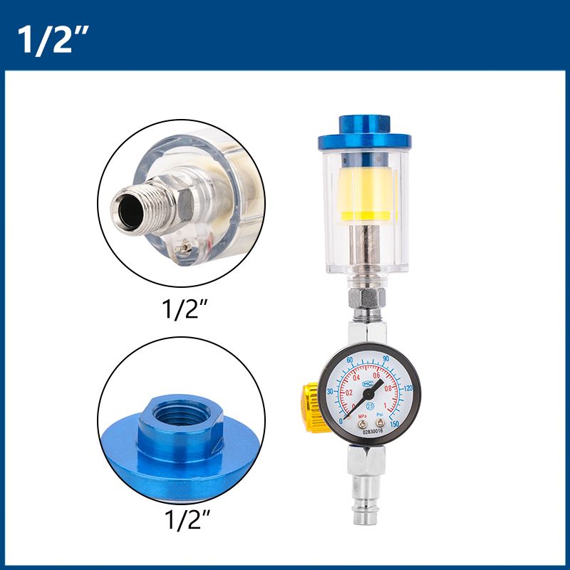 Манометр для краскопульта, регулятор давления синий Водоотделитель Фильтр